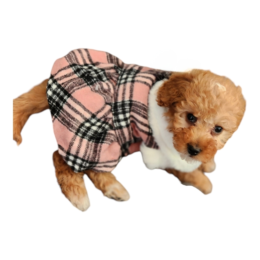 Pink Plaid Dog Harness Dress! Size X-Small